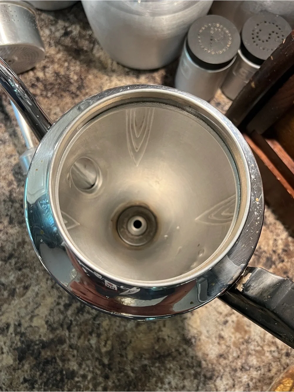 Vintage Mirro Pedestal Percolator with Black Handle